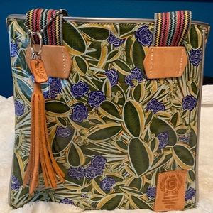 Consuela Louise tote. VERY RARE with embroidered leather sides.